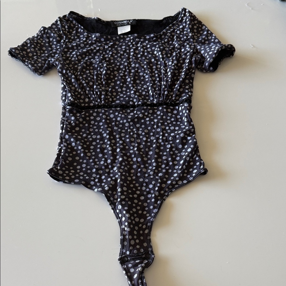 Cosabella Black and White Polka Dot Chemise